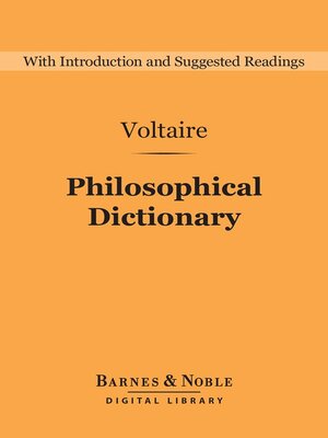 cover image of Philosophical Dictionary
